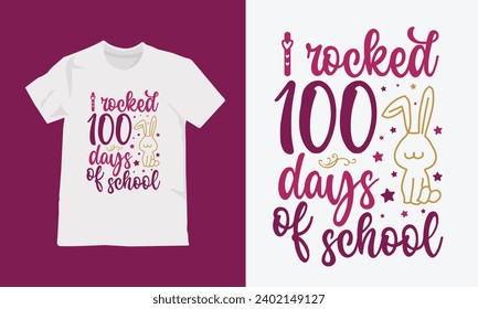 100 days of school t shirt design,T shirt print design with stationary items. T-shirt design with typography for tee print, apparel and clothing
