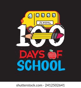 100 days of school t shirt design graphic template