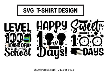 100 Days of the school  T- shirt design.