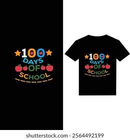 100 Days Of School T shirt Design, happy back to school t shirt template 