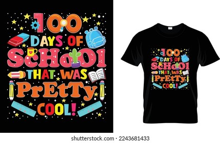 100 días de escuela que fue muy genial diseño de camisetas de tipografía para bebés, niños, niños y niñas...