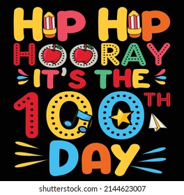 100 Days Of School T-shirt Design Vector EPS