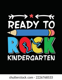 100 Days Of School T-shirt Design Ready To Rock Kindergarten 