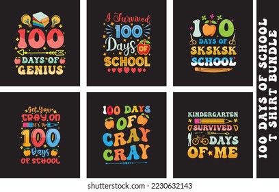 100 days of school tshirt design and print on demand