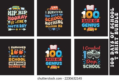 100 days of school tshirt design and print on demand