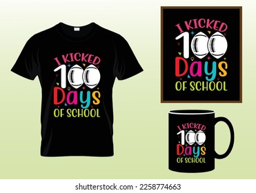 100 Days Of school T-Shirt Design, School T Shirt design, 100 days, School Lover T Shirt design