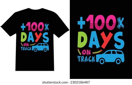 100 Tage T-Shirt-Design-Vektorgrafik der Schule