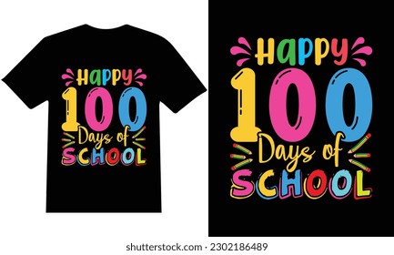 100 Tage T-Shirt-Design-Vektorgrafik der Schule