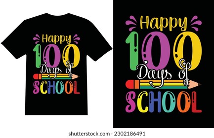 100 Tage T-Shirt-Design-Vektorgrafik der Schule