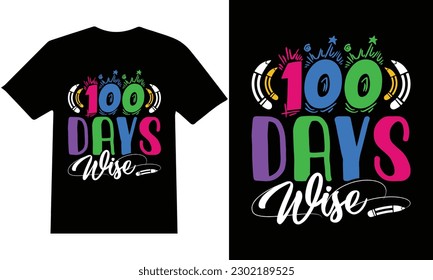 100 Tage T-Shirt Design Vektor der Schule.