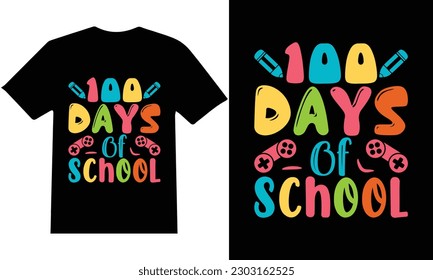 100 Tage T-Shirt Design Vektor der Schule.