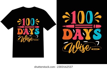 100 Tage T-Shirt Design Vektor der Schule.