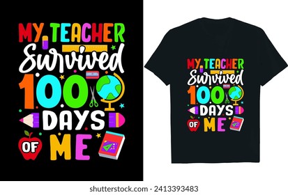 100 Days of school t-shirt design.