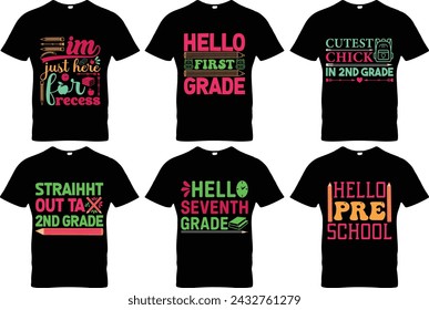 100 Days Of School T-shirt Design Bundle,Uniqe And Colorful 100Days School T-Shirt Design,For Print on Demand svg