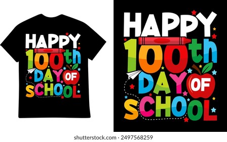 100 Days of School tshirt design illustration