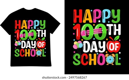 100 Days of School tshirt design illustration