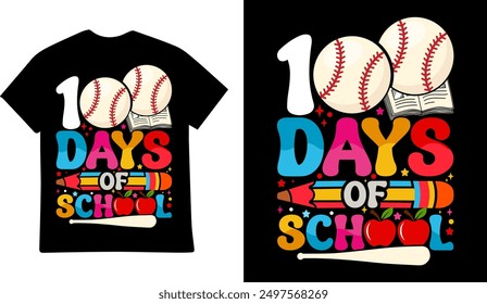 100 Days of School tshirt design illustration