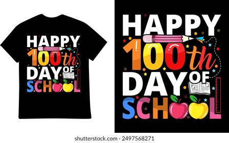 100 Days of School tshirt design illustration