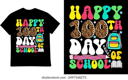 100 Days of School tshirt design illustration