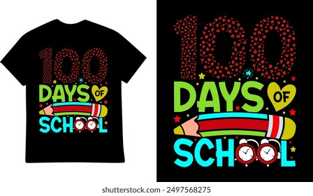 100 Days of School tshirt design illustration