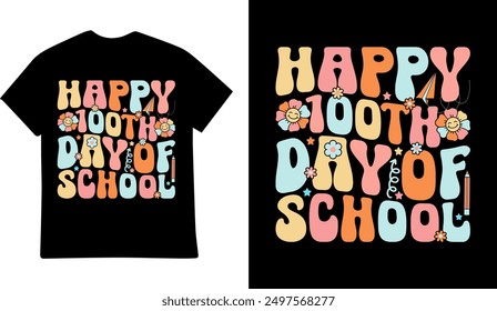 100 Days of School tshirt design illustration