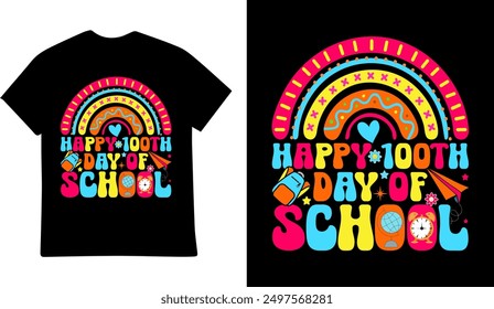 100 Days of School tshirt design illustration