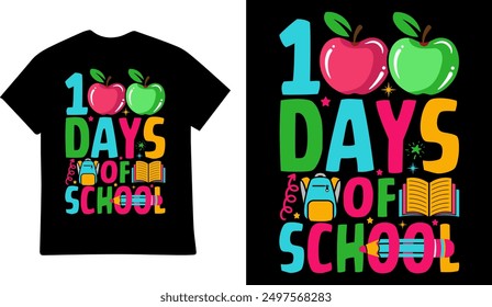 100 Days of School tshirt design illustration