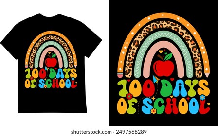 100 Days of School tshirt design illustration