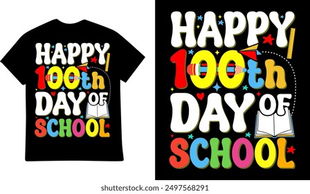 100 Days of School tshirt design illustration