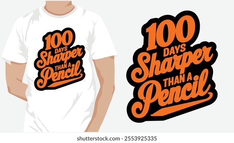 100 Days Of School T-Shirt Design, 100th-day school typography, Colorful T-Shirt Design for 100 Days of School Typography with Vector Elements for Kids kids