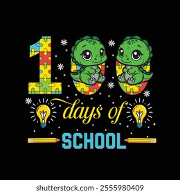 100 days of school t-shirt design.