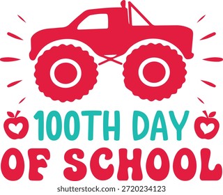100 días de diseño de tipografía de la escuela sobre fondo aislado transparente blanco liso para tarjeta, camisa, sudadera con capucha, sudadera, ropa, etiqueta, taza, icono, póster o insignia