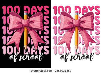 100 Days Of School Typography Print Design