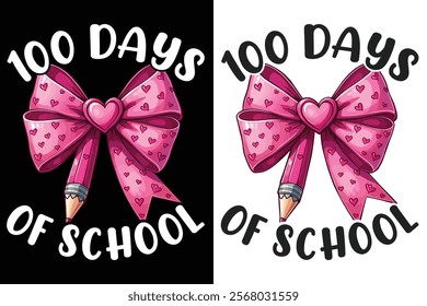 100 Days Of School Typography Print Design