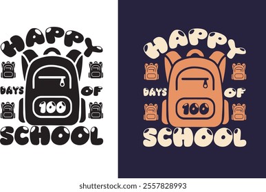 100 days of school typography t shirt design