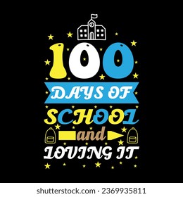 100 days school typography t-shirt design 