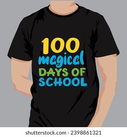 
100 days of school typography t-shirt design