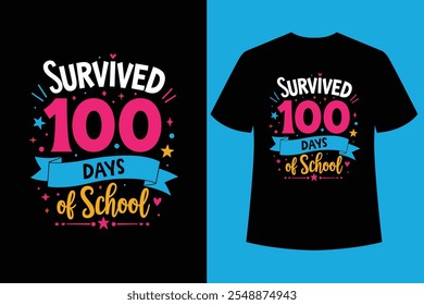 100 días de diseño de camiseta de tipografía escolar