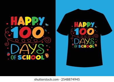 100 días de diseño de camiseta de tipografía escolar