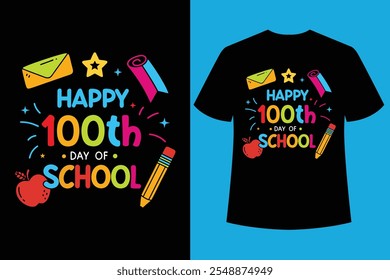 100 días de diseño de camiseta de tipografía escolar