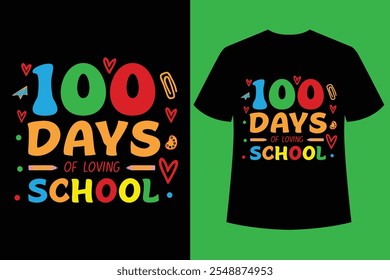 100 días de diseño de camiseta de tipografía escolar