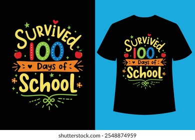 100 días de diseño de camiseta de tipografía escolar