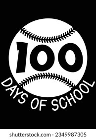 100 Days of school vector art design, eps file. design file for t-shirt. SVG, EPS cuttable design file