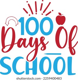 100 days of school vector design