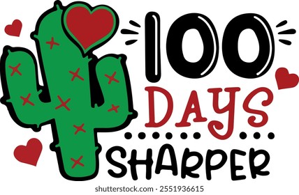 100 dias Sharper Cactus School para crianças e professores 