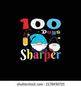 100 days sharper typography t shirt design vector