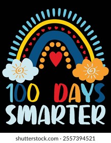  100 days Smarter shirt, Back to School Supplies Vectors, School Outfit and Teacher Gifts, Educational Tools and Student Life, Back-to-School Bash AND Decor, Kids Fashion And Trends, Teacher Day