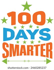 100 days smarter T-shirt, Vector File