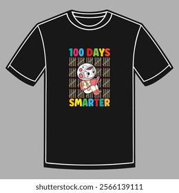 100 days smarter vector t shirt design