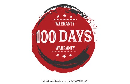 100 days warranty vector vintage grunge guarantee